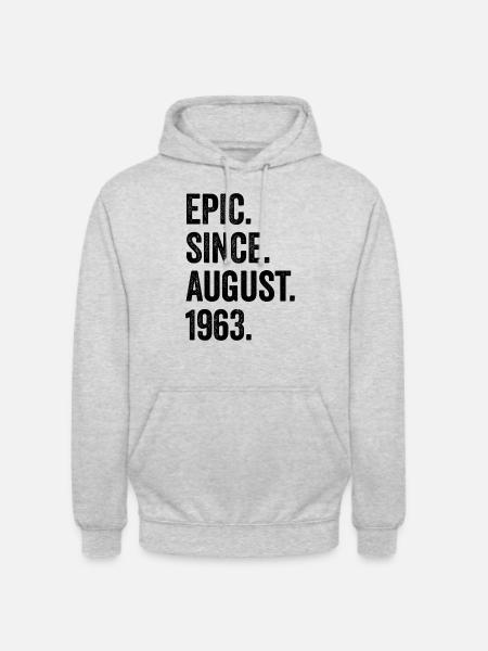 60 cumpleaños 60 años épicos desde agosto de 1963 - Sudadera con capucha unisex - gris claro jaspeado