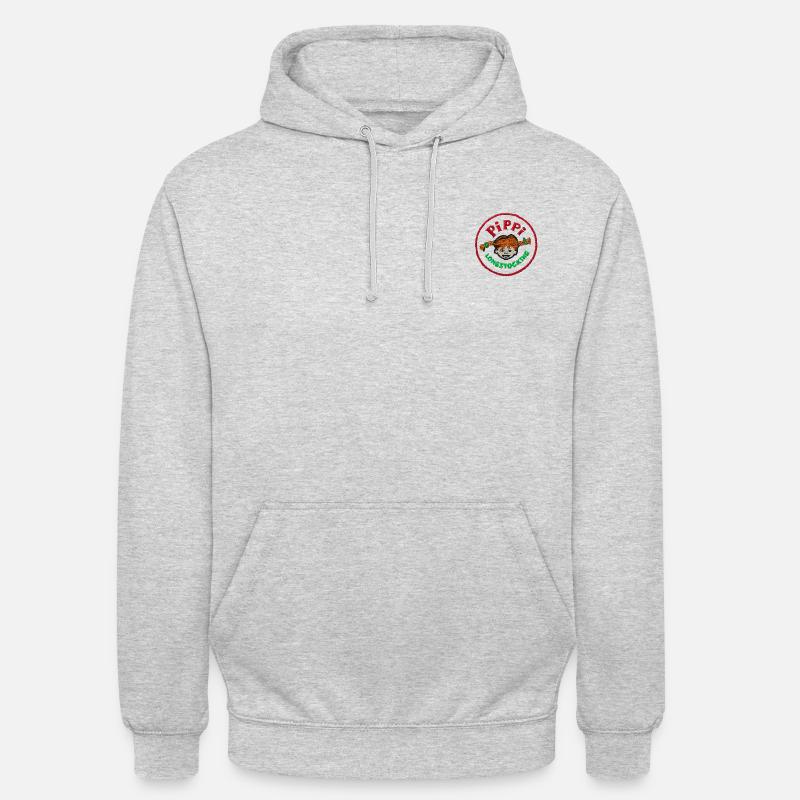 Pippi Langstrumpf Rundes Logo - Unisex Hoodie - Hellgrau meliert