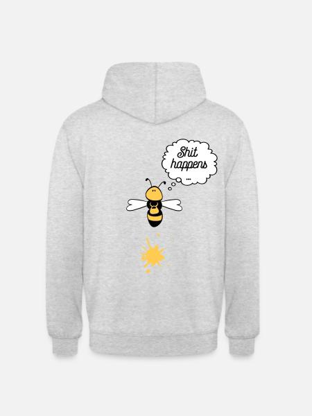 Shit happens bee - Unisex Hoodie - light heather grey