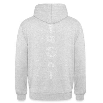 Symboles - Sweat-shirt à capuche unisexe - gris clair chiné - Dos - Michal (187cm)