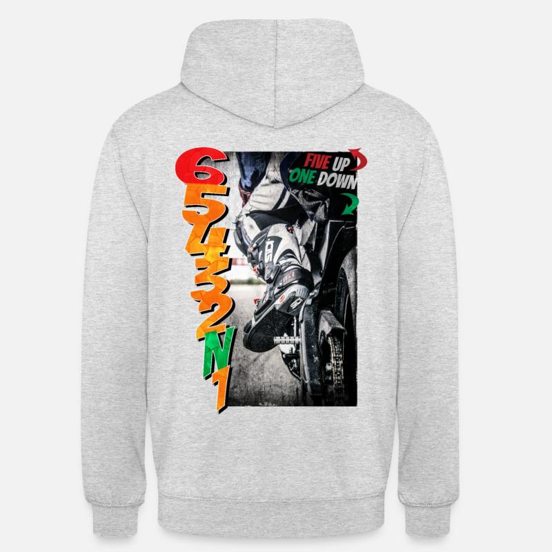 Motorcycle pattern - five up, one down - Unisex Hoodie - light heather grey