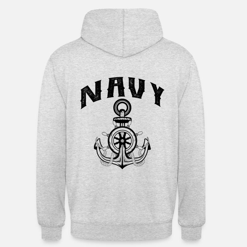 Navy - Sweat-shirt à capuche unisexe - gris clair chiné
