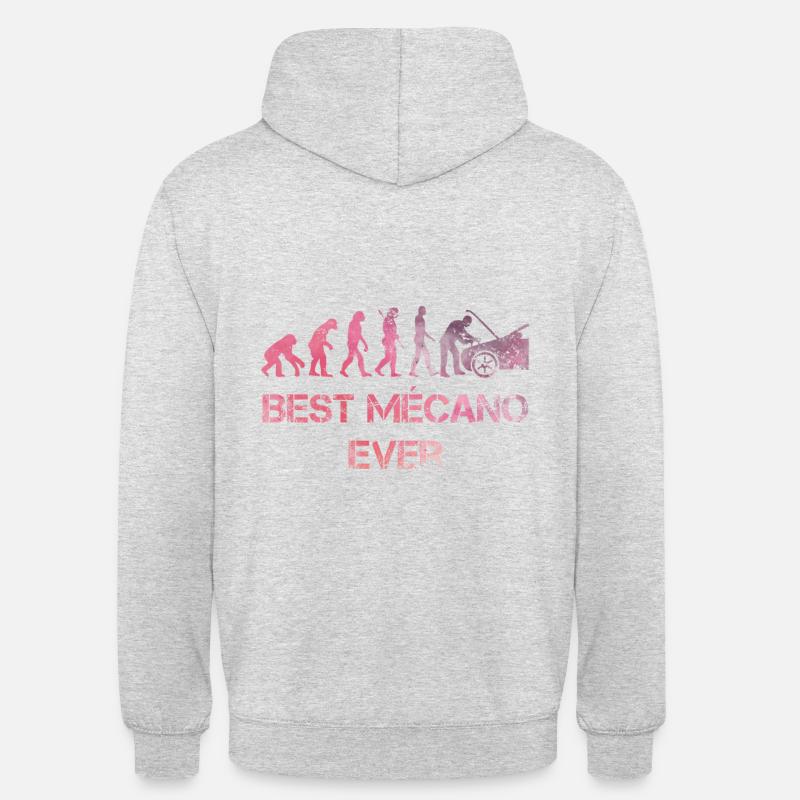 Evolution du best mécano ever - Sweat-shirt à capuche unisexe - gris clair chiné