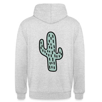 Cactus - Sweat-shirt à capuche unisexe - gris clair chiné - Dos - Michal (187cm)