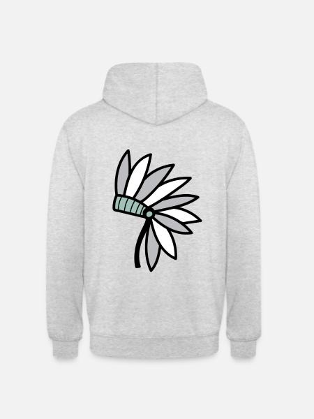 Coiffe indienne - Sweat-shirt à capuche unisexe - gris clair chiné
