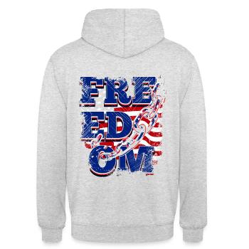 Eine Schöne Freedom & Freiheit Design - Unisex Hoodie - Hellgrau meliert - Hinten - Michal (187cm)