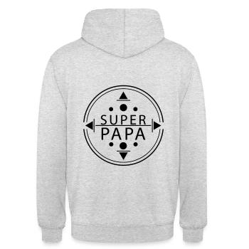 Super papa - Sweat-shirt à capuche unisexe - gris clair chiné - Dos - Michal (187cm)
