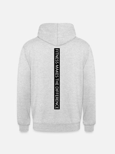 Fitness makes the Difference black - Unisex Hoodie - Hellgrau meliert