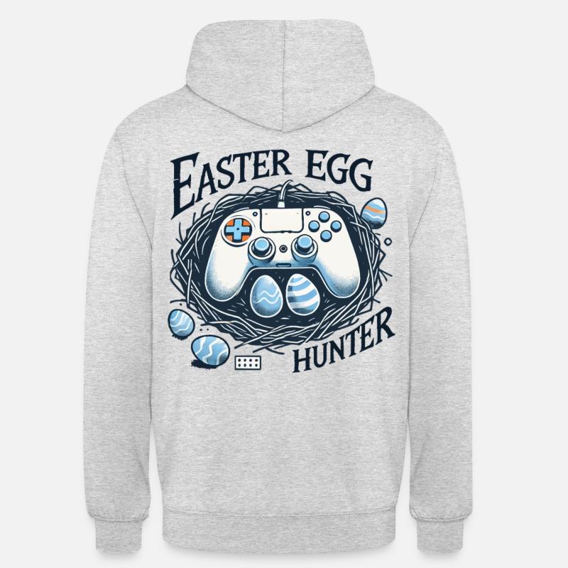 Gaming Osterei Jäger Controller Design - Unisex Hoodie - Hellgrau meliert