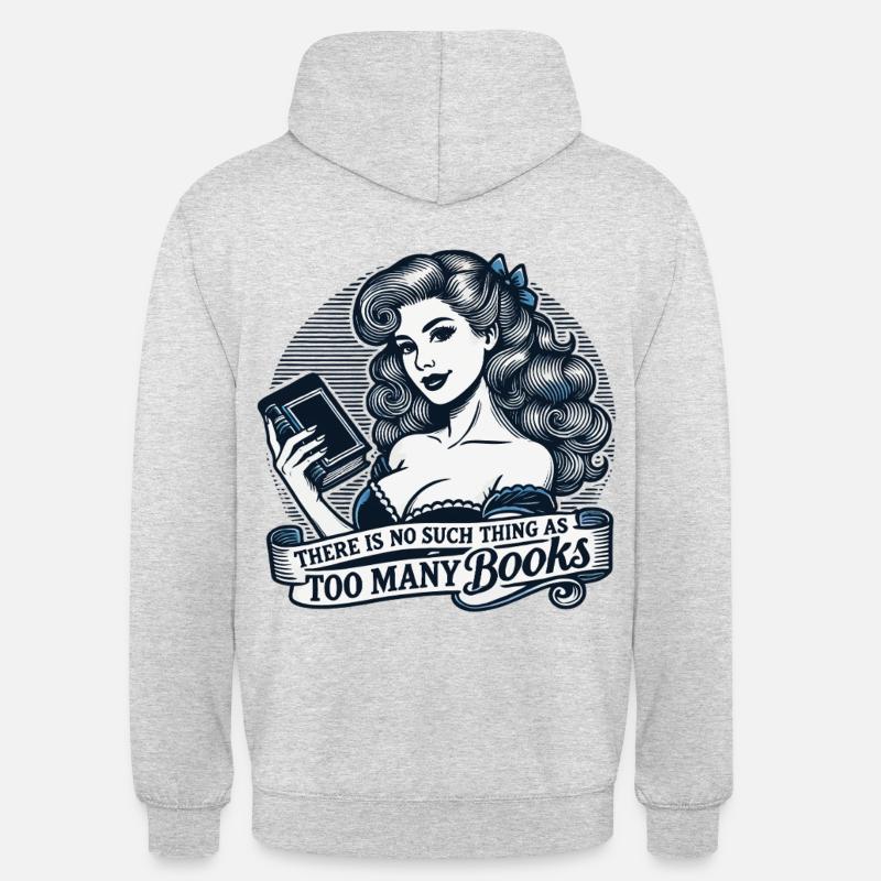Retro bog Pigebog design til hyppige læsere - Hættetrøje unisex - lysegrå meleret