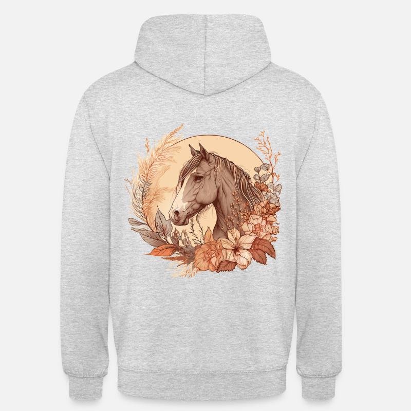 Pferd Boho - Unisex Hoodie - Hellgrau meliert