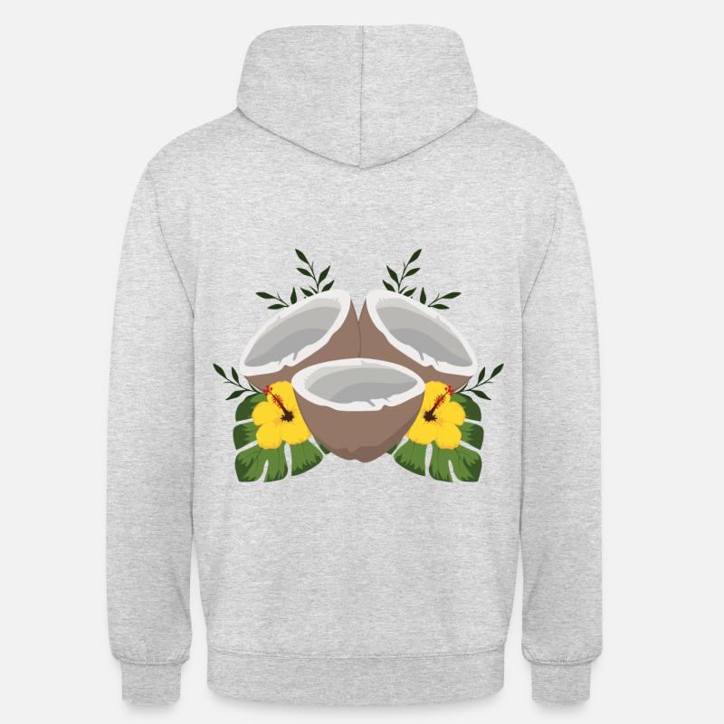Noix de coco d'été - Sweat-shirt à capuche unisexe - gris clair chiné
