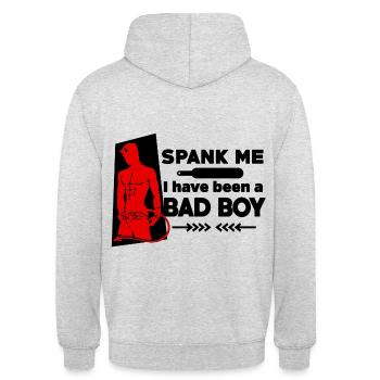 Spank me - I have been a good boy - Unisex Hoodie - light heather grey - Back - Michal (187cm)