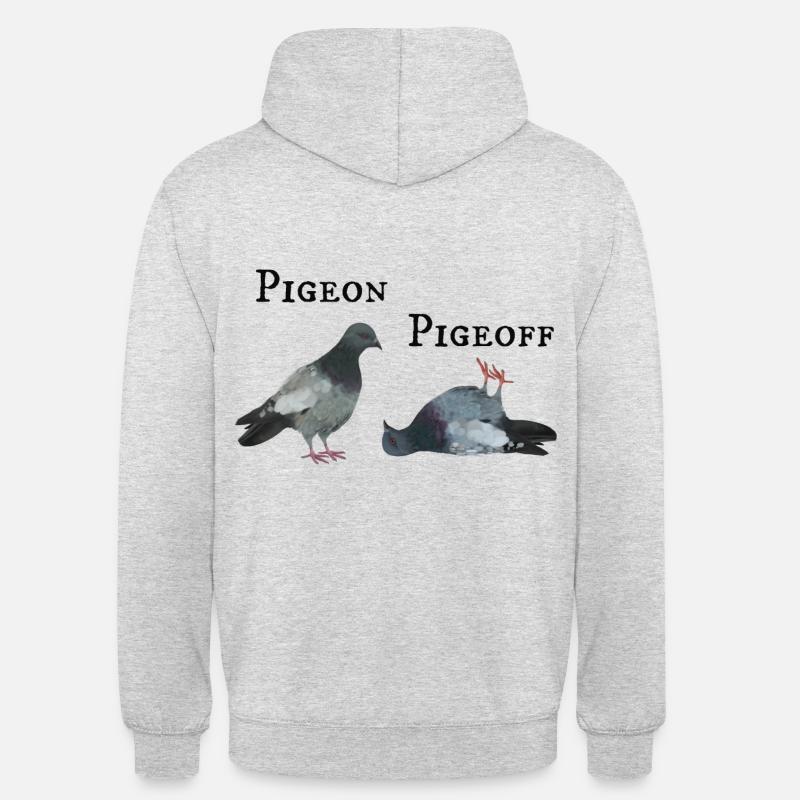 Piccione dentro e fuori - Felpa con cappuccio unisex - grigio chiaro melange