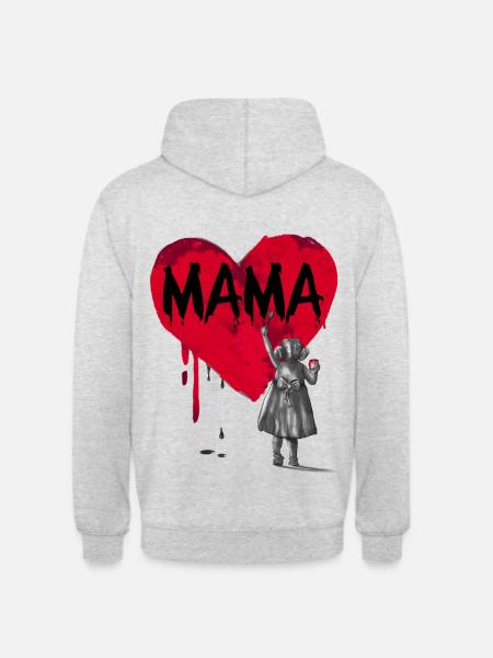 Mama - Tochter - Unisex Hoodie - Hellgrau meliert