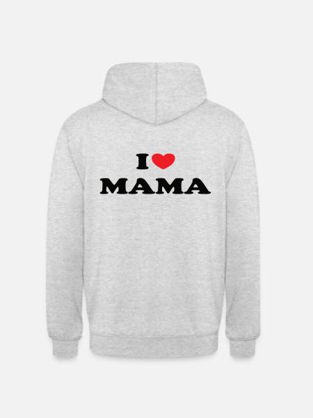 J’aime maman - Sweat-shirt à capuche unisexe - gris clair chiné