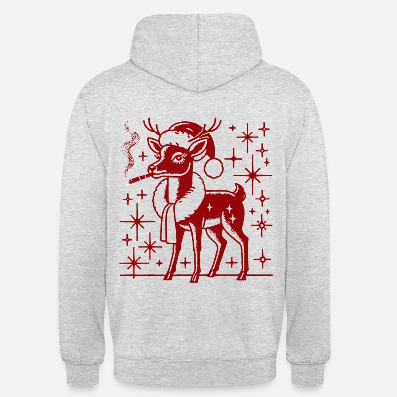 Maman renne de Noël - Sweat-shirt à capuche unisexe - gris clair chiné
