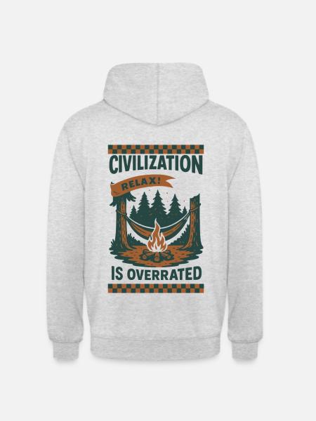 Prepper Survival Bushcrafting Civilization - Unisex Hoodie - light heather grey