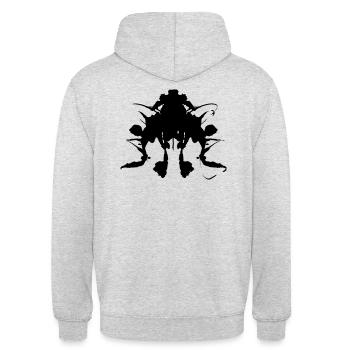 Le klaxon d’urgence - Sweat-shirt à capuche unisexe - gris clair chiné - Dos - Michal (187cm)