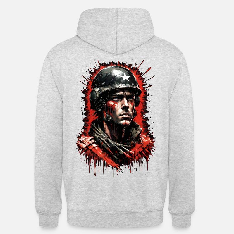 Soldat 4 - Unisex Hoodie - Hellgrau meliert