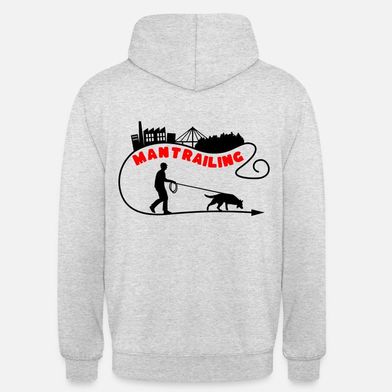 Mantrailing Skyline Mann Personalisierbar! - Unisex Hoodie - Hellgrau meliert