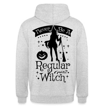 NE SOYEZ JAMAIS UNE SORCIÈRE ORDINAIRE - Sweat-shirt à capuche unisexe - gris clair chiné - Dos - Michal (187cm)