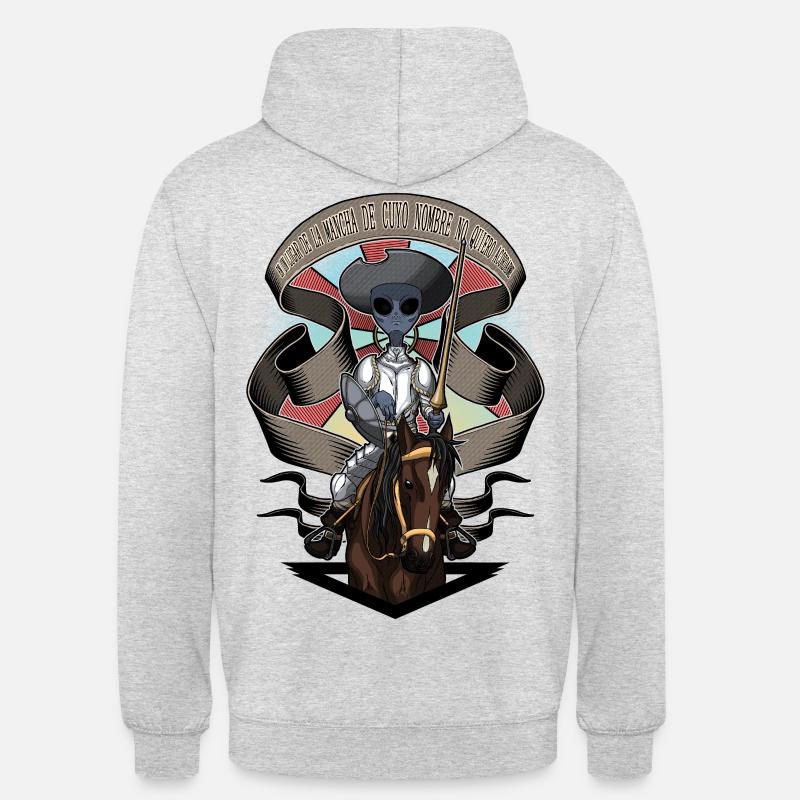 L’extraterrestre Don Quichotte - Version couleur - Sweat-shirt à capuche unisexe - gris clair chiné
