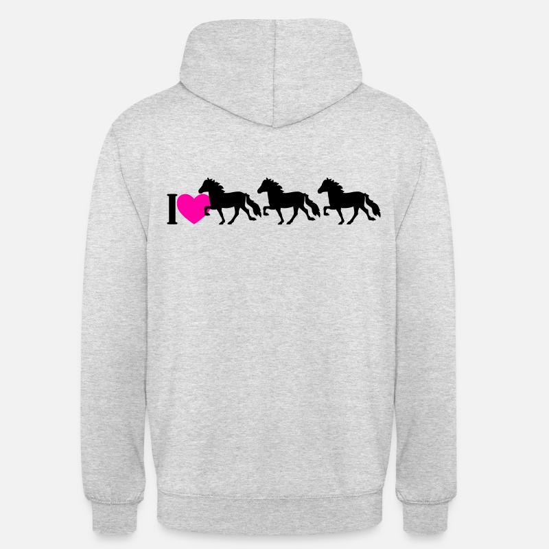 J’aime les Islandais - Sweat-shirt à capuche unisexe - gris clair chiné