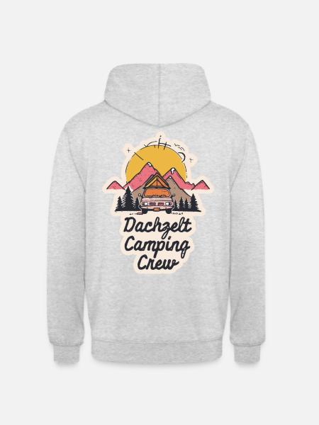 Dachzelt Camping Crew - Unisex Hoodie - Hellgrau meliert