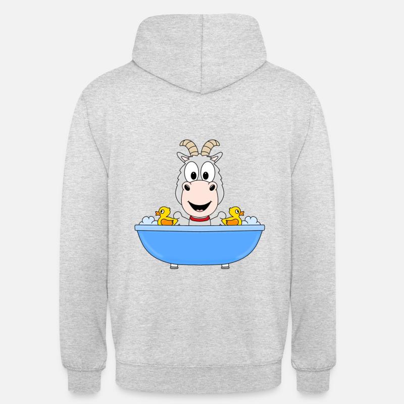 ZIEGE - BADEWANNE - TIER - TIERISCH - FUN - Unisex Hoodie - Hellgrau meliert