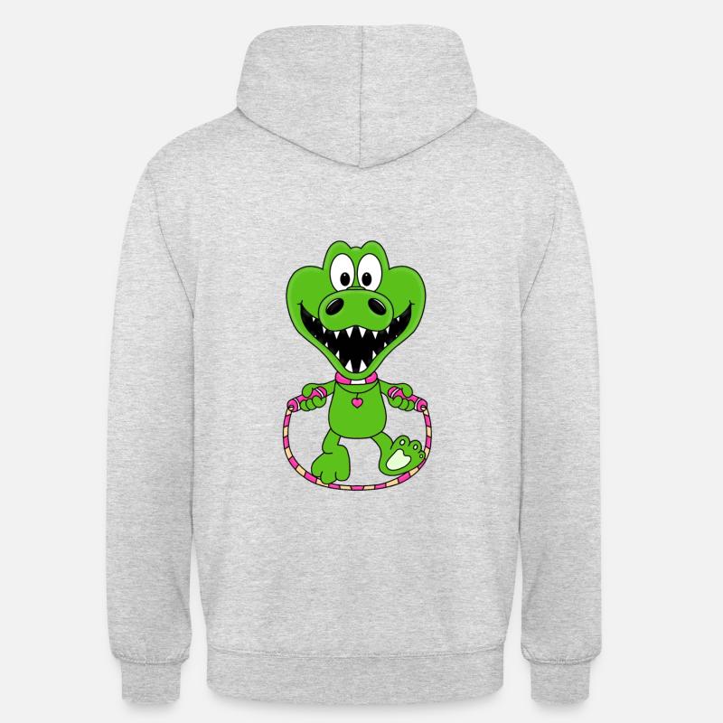 KROKODIL - SEILSPRINGEN - TIER - SPRINGSEIL - Unisex Hoodie - Hellgrau meliert