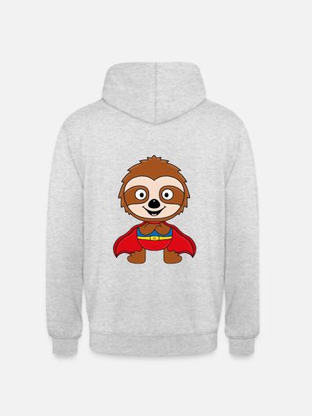FAULTIER - SUPERHELD - TIER - TIERISCH - Unisex Hoodie - Hellgrau meliert