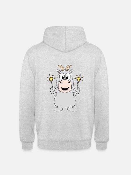 ZIEGE - WUNDERKERZEN - NEUJAHR - SILVESTER - Unisex Hoodie - Hellgrau meliert
