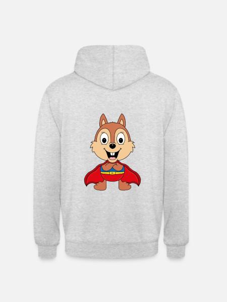 SUPERHELD - EICHHÖRNCHEN - TIER - TIERISCH - Unisex Hoodie - Hellgrau meliert
