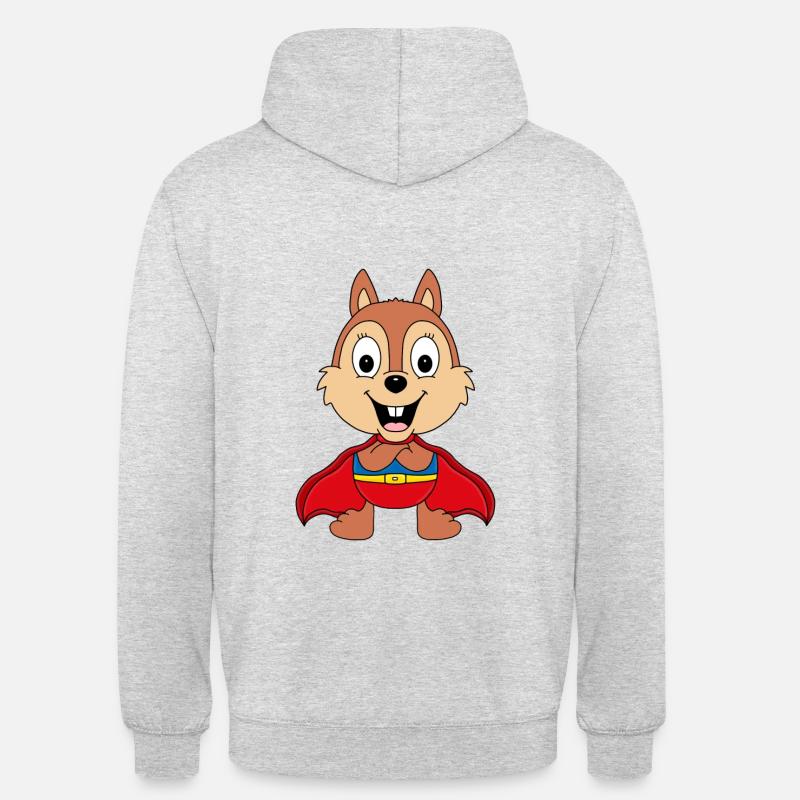 SUPERHELD - EICHHÖRNCHEN - TIER - TIERISCH - Unisex Hoodie - Hellgrau meliert