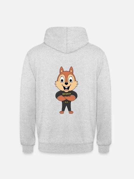 EICHHÖRNCHEN - SECURITY - TIER - TIERISCH - Unisex Hoodie - Hellgrau meliert