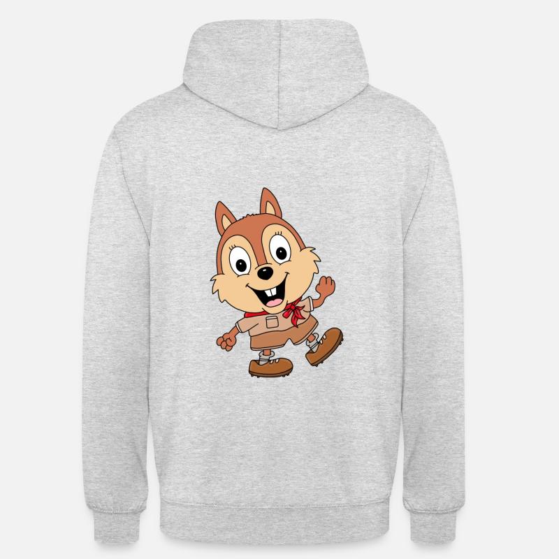 WANDERN - EICHHÖRNCHEN - BERGE - TIER - Unisex Hoodie - Hellgrau meliert