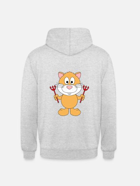 HAMSTER - TEUFEL - TIER - Unisex Hoodie - Hellgrau meliert