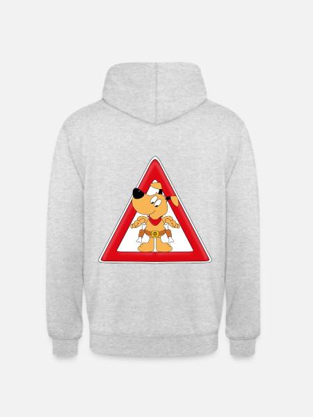 ACHTUNG COWBOY - HUND - Unisex Hoodie - Hellgrau meliert
