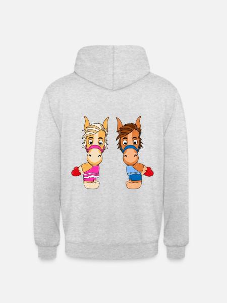 PFERDE - LIEBE - Unisex Hoodie - Hellgrau meliert