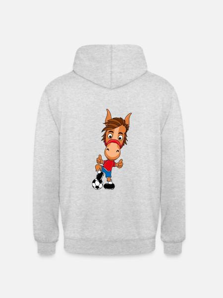 FUßBALL - PFERD - Unisex Hoodie - Hellgrau meliert