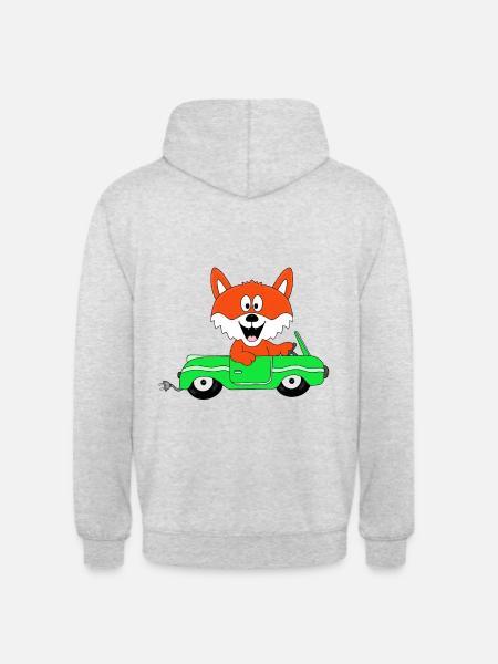 FUCHS - E-AUTO - Unisex Hoodie - Hellgrau meliert