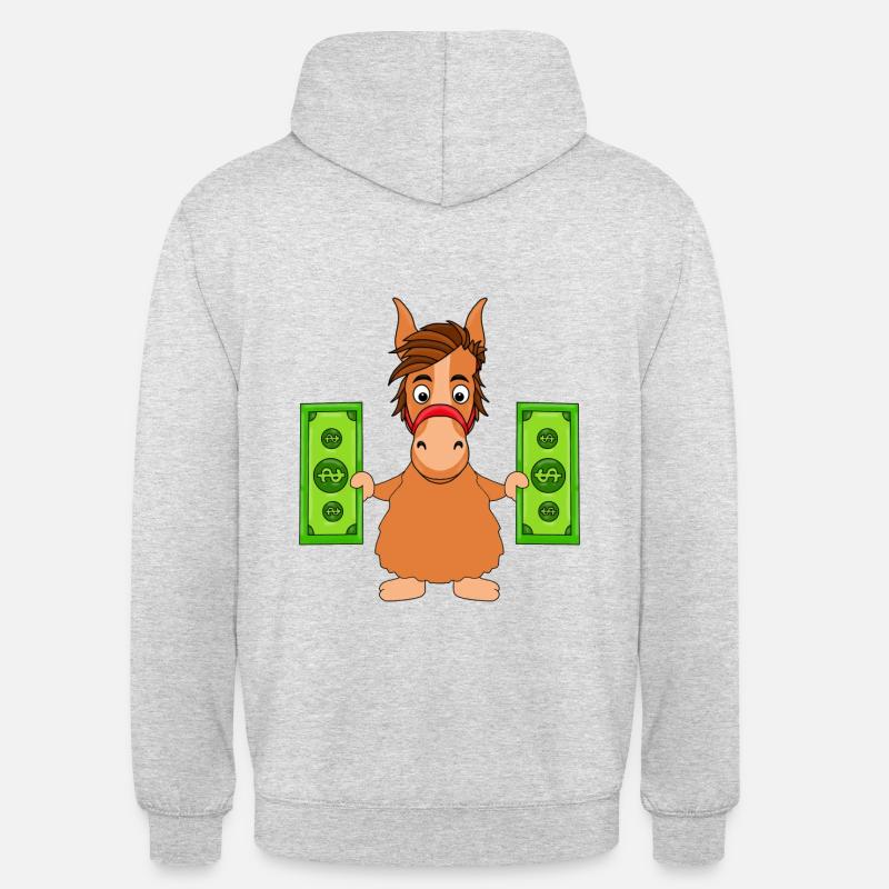 PFERD - PONY - GELD - Unisex Hoodie - Hellgrau meliert