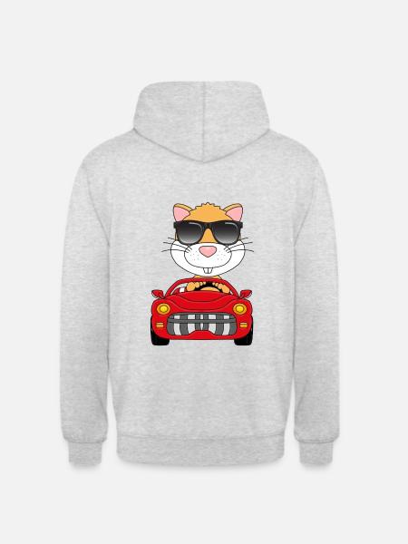 HAMSTER - TIER - Unisex Hoodie - Hellgrau meliert