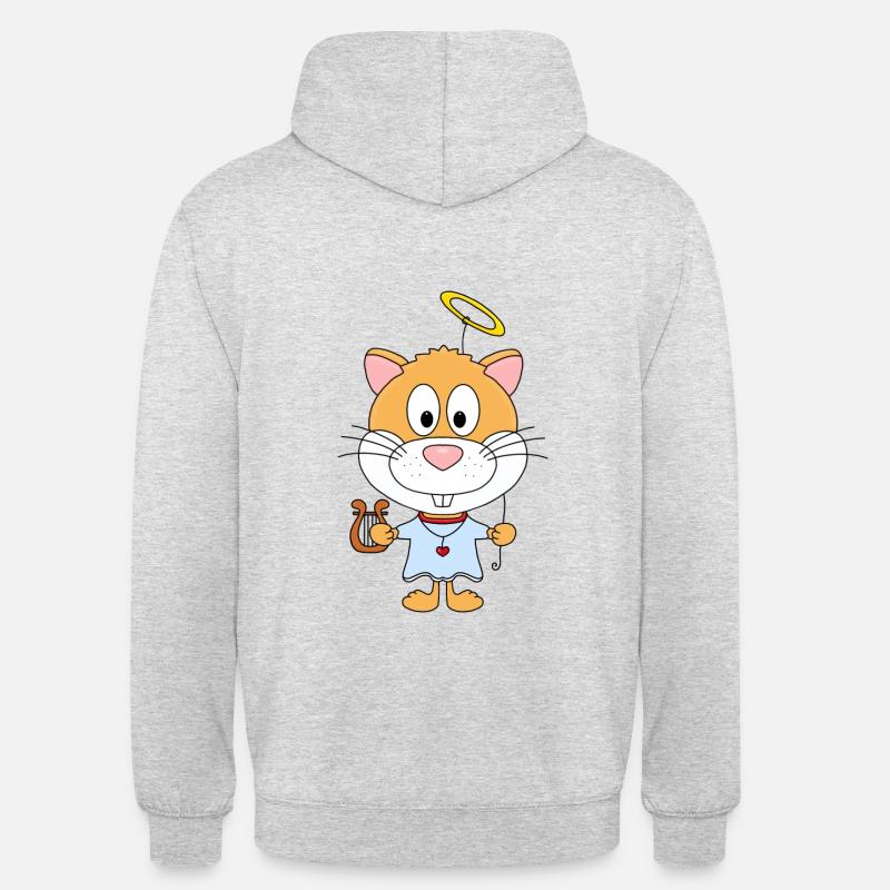 ENGEL - HAMSTER - TIER - TIERISCH - Unisex Hoodie - Hellgrau meliert