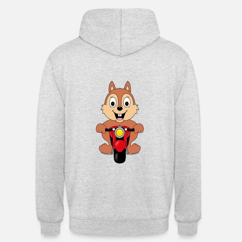EICHHÖRNCHEN - MOTORRAD - BIKER - TIER - Unisex Hoodie - Hellgrau meliert