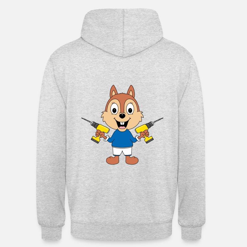 BOHRER - EICHHÖRNCHEN - HANDWERKER - Unisex Hoodie - Hellgrau meliert