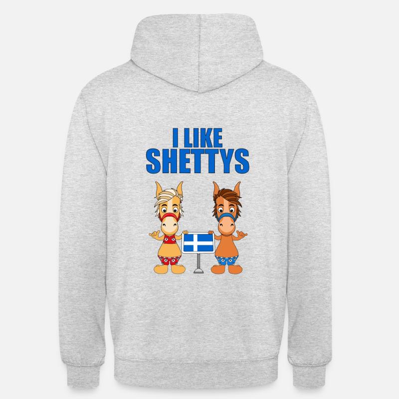 I LIKE SHETTYS - PFERDE - PFERD - Unisex Hoodie - Hellgrau meliert