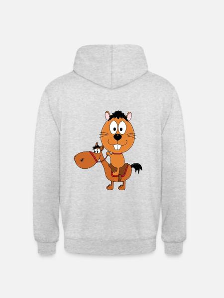 REITEN - PFERD - PONY - BIBER - OTTER - Unisex Hoodie - Hellgrau meliert