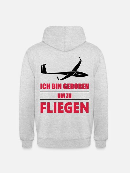 dg800_geborenumzufliegen_ - Unisex Hoodie - Hellgrau meliert